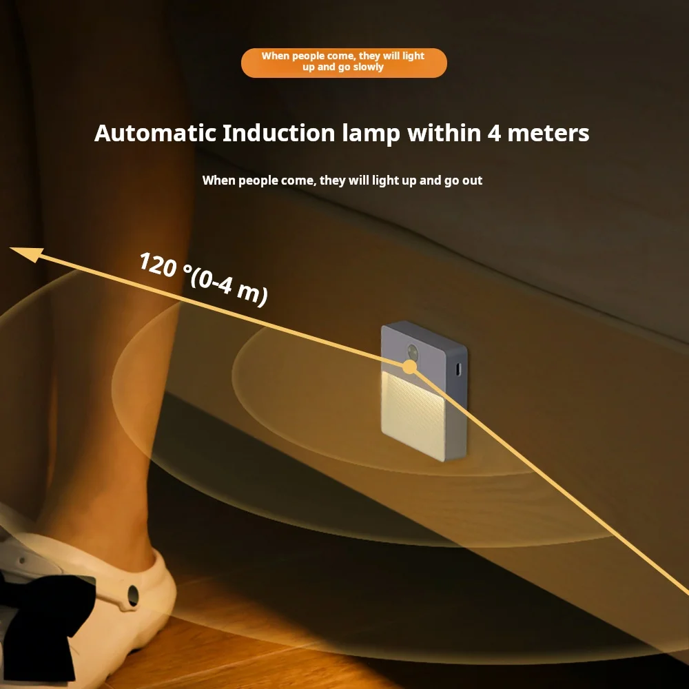 Colorful LED Smart Human Body Sensor Night Lights Emergency Automatic Lighting USB Charging Wireless Magentic Suction