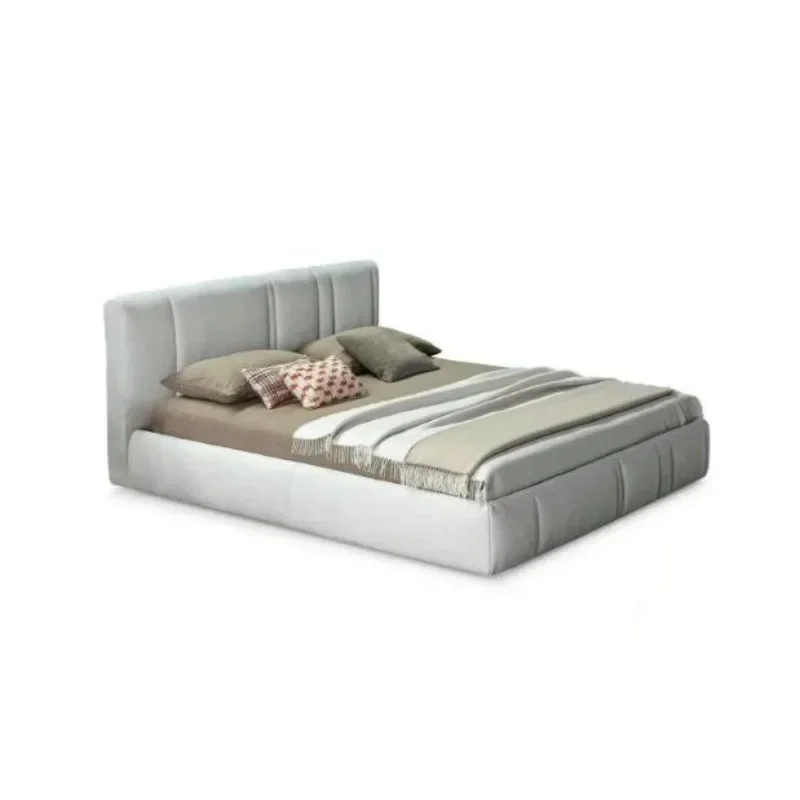 Minimalist design homestay bedroom 1.8 double fabric bed modern simple villa master bedroom soft bed wedding bed