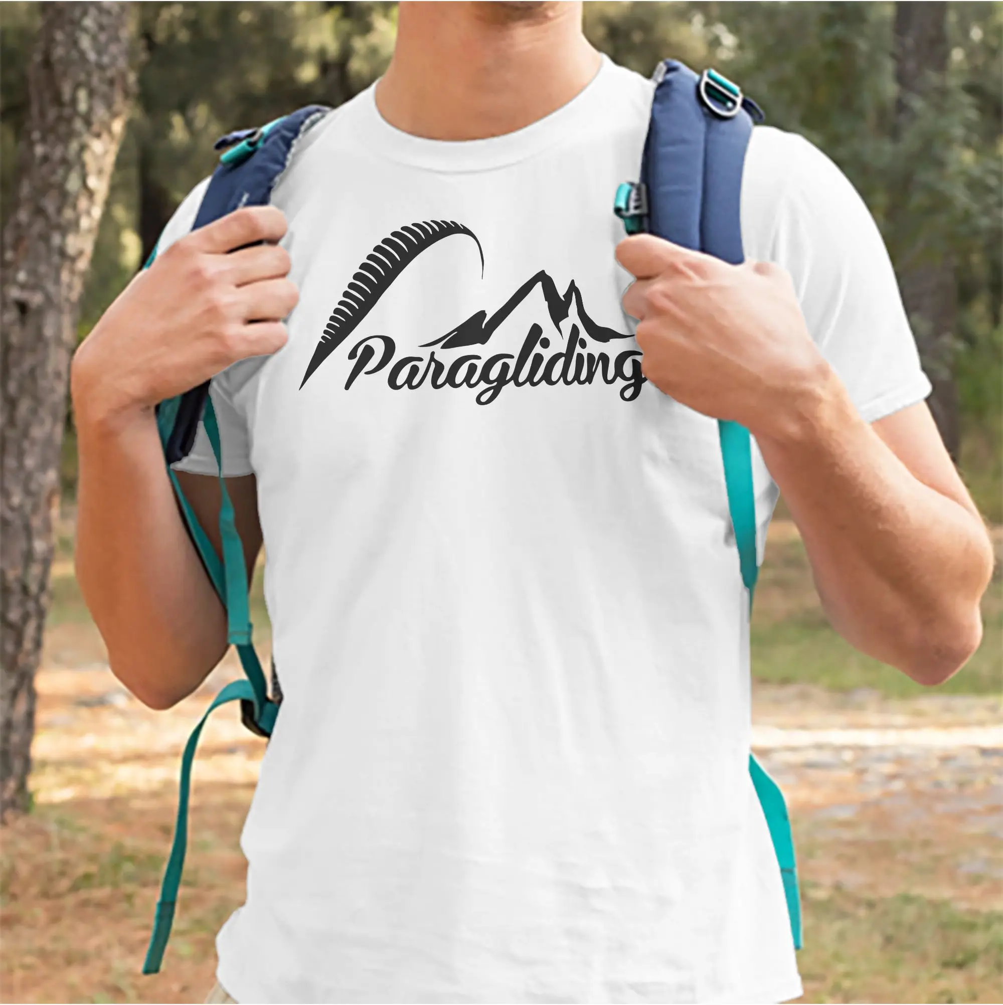 Funny Stock Vector Paragliding Logo T Shirts Paraglider T-Shirt for Men Cotton T Shirt  Short Sleeve Tee Shirt Printed Clothing