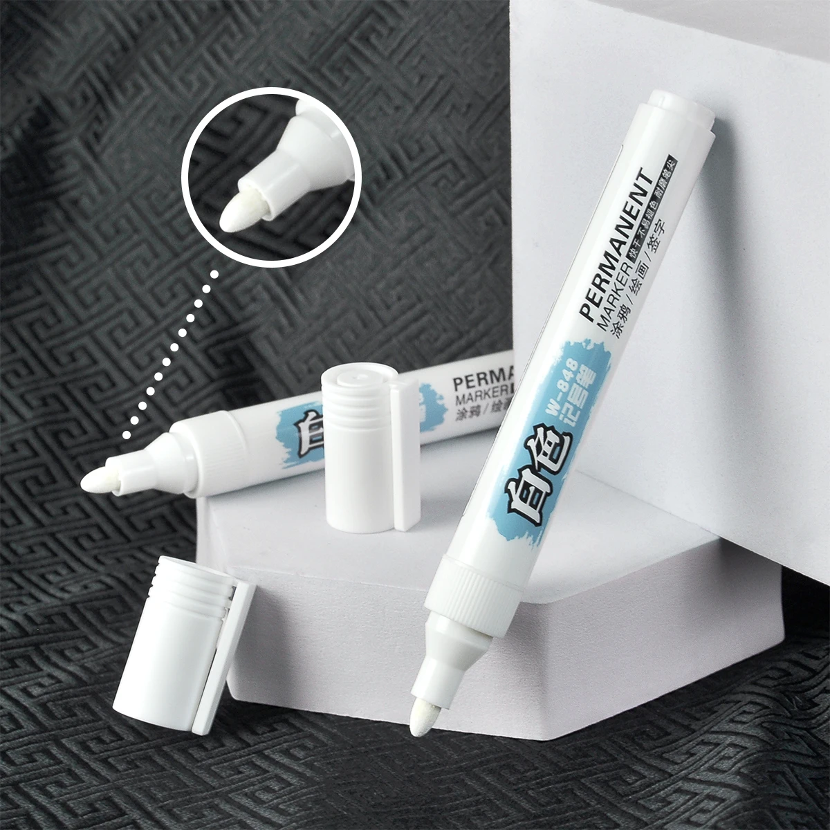 1/3pcs Permanent Oily White Markers Pens Waterproof Tire Painting Graffiti Environmental Gel Pen Notebook Drawing Supplie