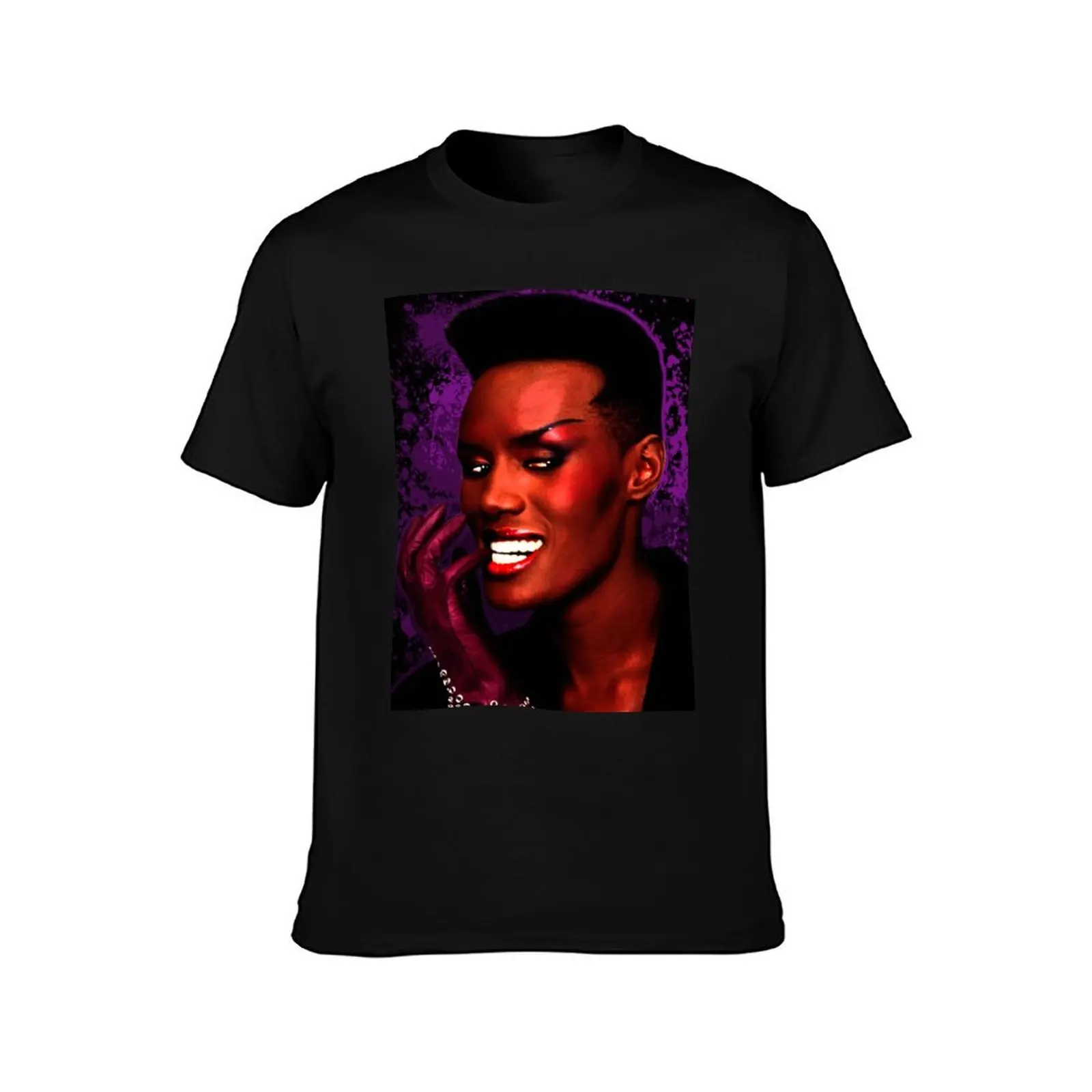 Grace Jones Splatter Purple T-Shirt g man t shirts for men T-Shirt