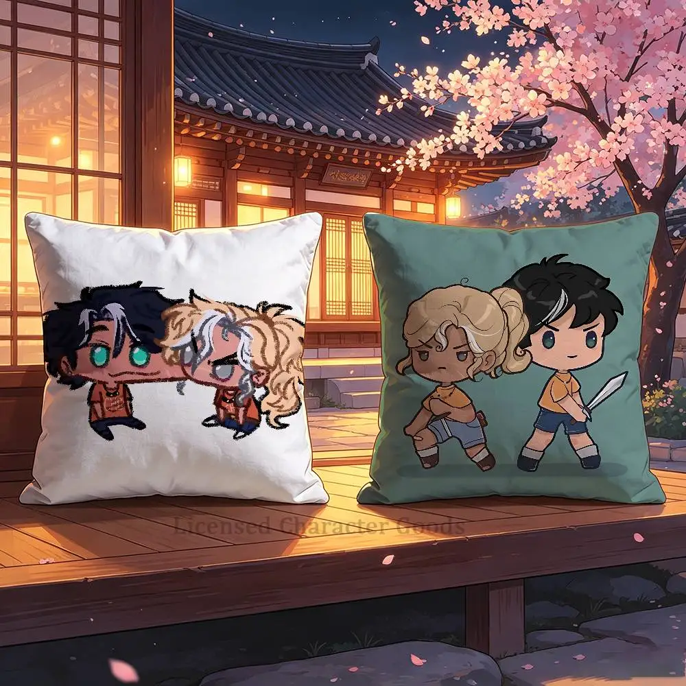 P-Percy A-Annabeth P-Percabeth Square Cushion Cover Weird Aesthetic Library Book Page Print Pillow Cover