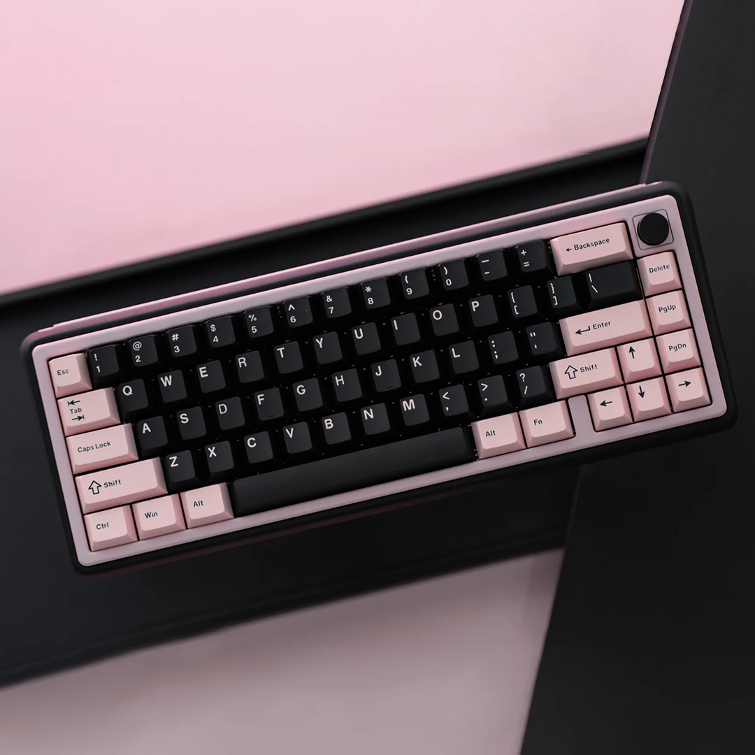 لوحة مفاتيح ميكانيكية من الألومنيوم Chilkey Foxy 65 مع مقبض RGB بإضاءة خلفية لوحة مفاتيح ألعاب لاسلكية ثلاثية الوضع بقطع مرن (الوزن الداخلي)