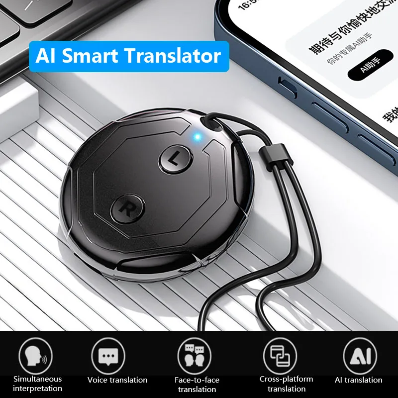 Portable Smart Translator Multi-Language Simultaneous Interpretation and Real-Time Language Voice Translator with Neck Strap
