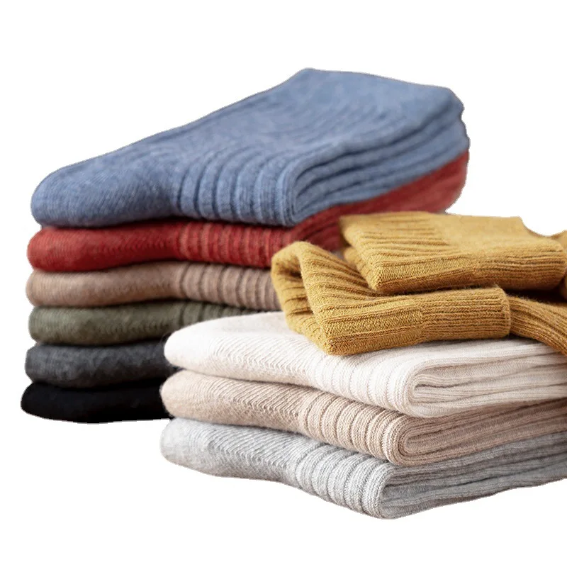 جورب نسائي دافئ عالي الجودة من الصوف السميك جورب كلاسيكي متين قابل للتمدد للارتداء غير الرسمي والأنشطة الخارجية في الشتاء #6