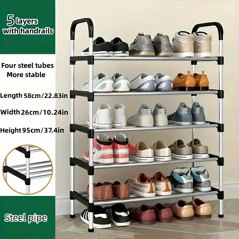 1pc Multi-layer Metal Shoe  Shoe Storage Solution For Home Entrance, Dorm Rooms, Economical & Stylish, Dust-Resistant