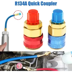 R134A Low High Side Auto Car Quick Coupler Connector Brass Adapters Air Conditioning Refrigerant Adjustable AC Manifold Gauge