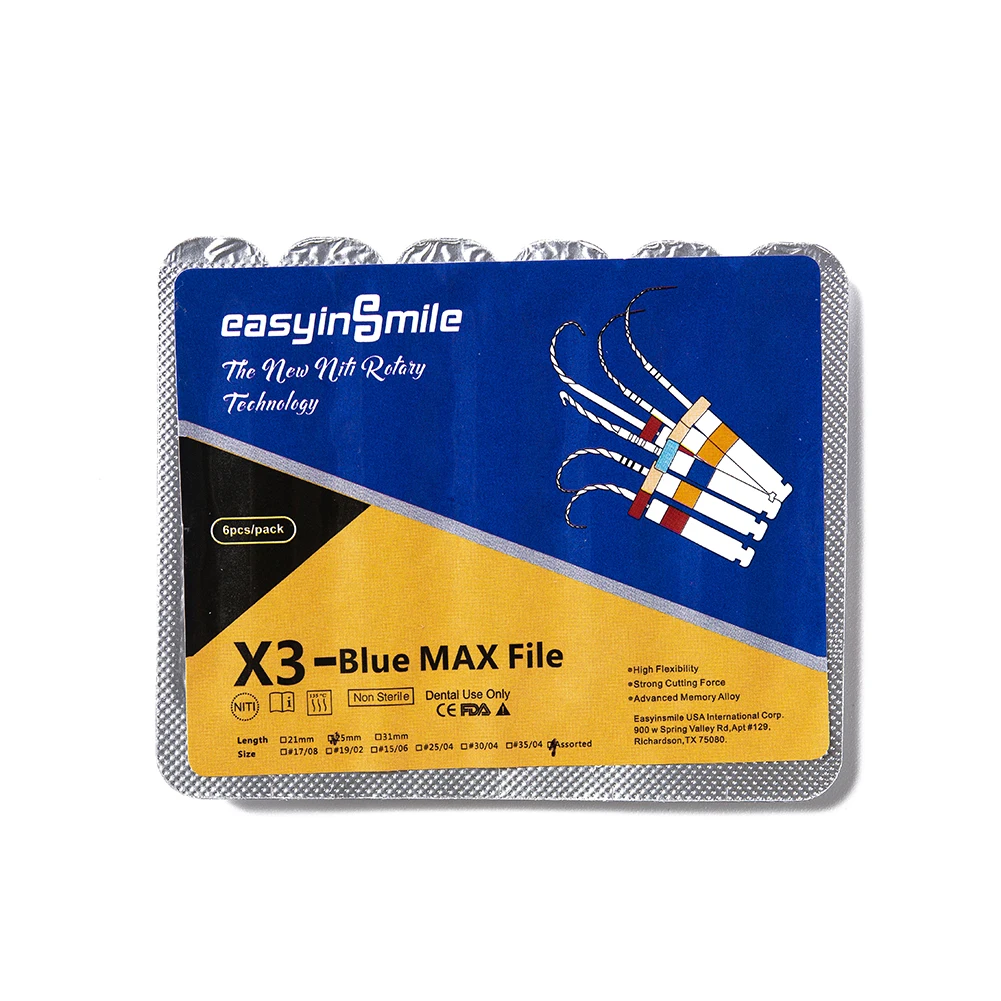 

Стоматологические эндодонтические файлы X3 Pro Max Taper X3 Blue Niti Rotary X-ONE Wave Endo Files 25 мм насадки для корневых каналов для стоматолога Easyinsmile