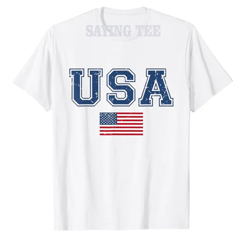 

USA 2024 United States Sport USA Team 2024 US 4th of July T-Shirt Women Men American Proud Graphic Tee America Flag Print Outfit