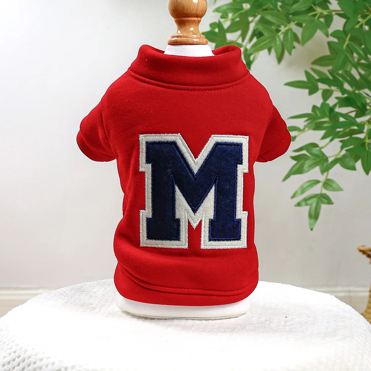 Clothes for Small Dogs Teddy than Bear Dog Clothes Autumn and Winter New Add Velvet Warm Warm Letter R Hoodie