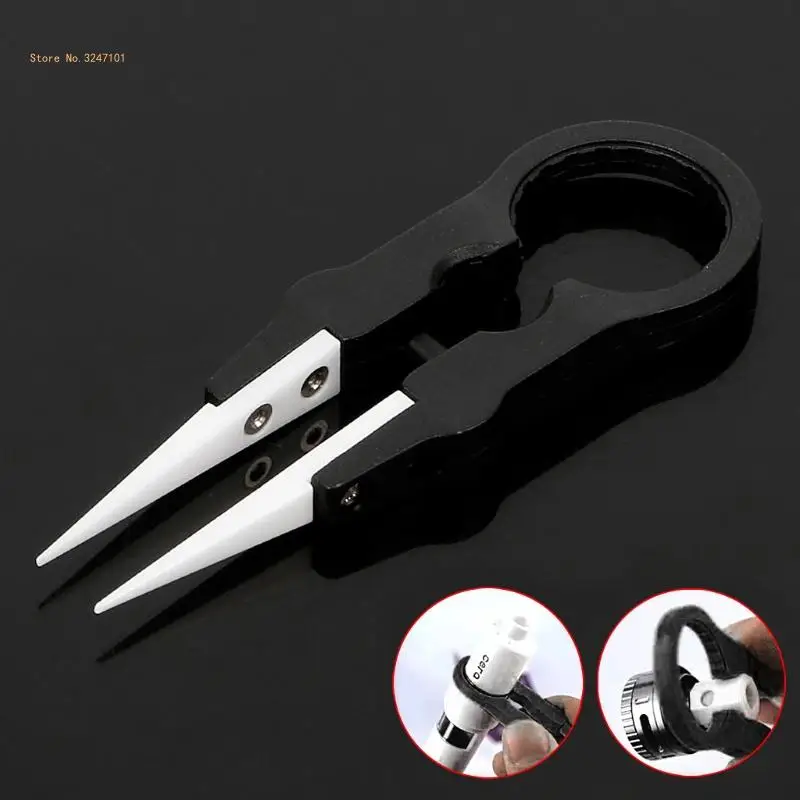 Multifunctional Steam Vaper Ceramic Insulation for Head Tweezers Forceps Black Dropship