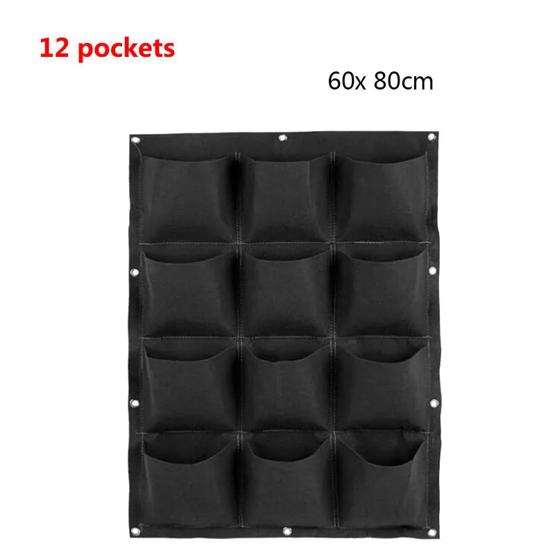 12 Pockets Vertical Wall Garden Planter veg grow pots Non-woven Fabric Wall Hanging Planting Bags Gardening tools Accessories Q1