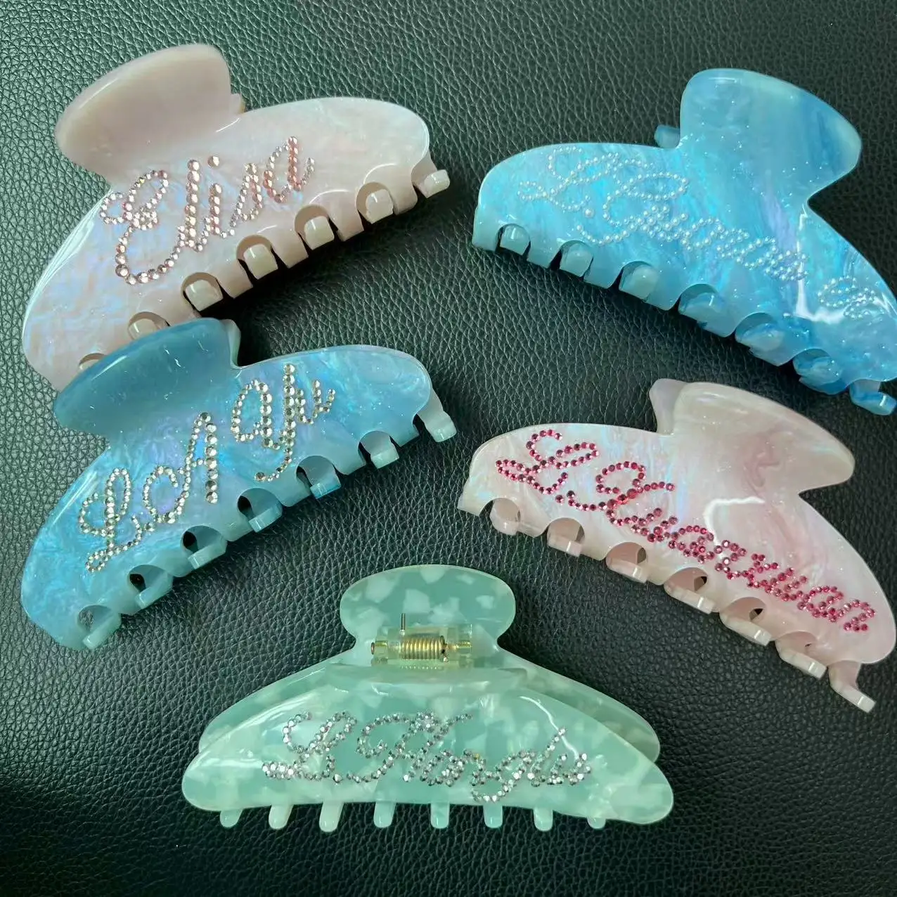 Personalized Hair Decoration Custom Rhinestone Name Hair Claw Clips Custom Name Hair Accessory,Anniversary Gift Wedding Bride