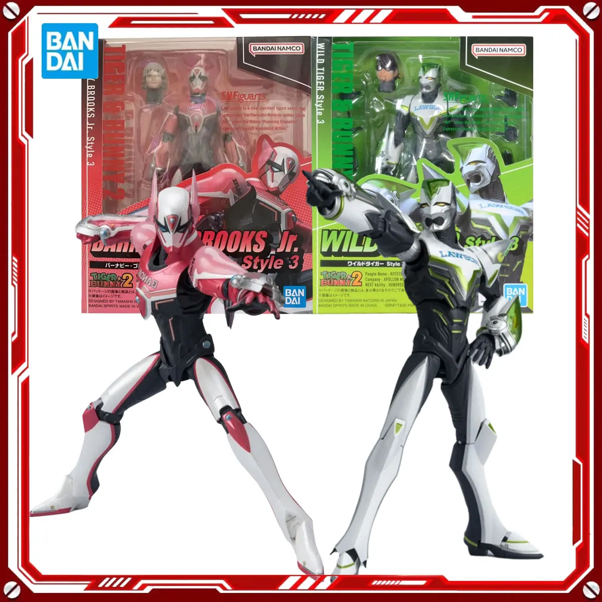 

Bandai Натуральная аниме-модель с тигром и кроликом, наборы Barnaby Brooks Wild Tiger Style 3, игрушки SHF, фигурка в сборе, модель, подарок для детей