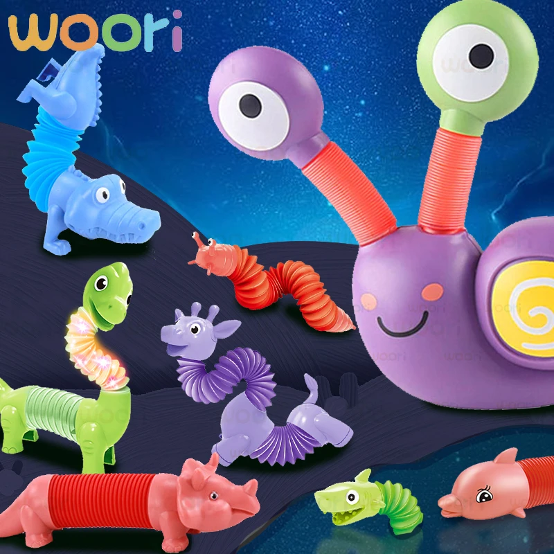 

Pop Tube Dog Snail Shark Sensory Push It Bubble Balls Decompression Pipe Anti-stress Fidget Autism ADHD Anxiety Bellows Toys