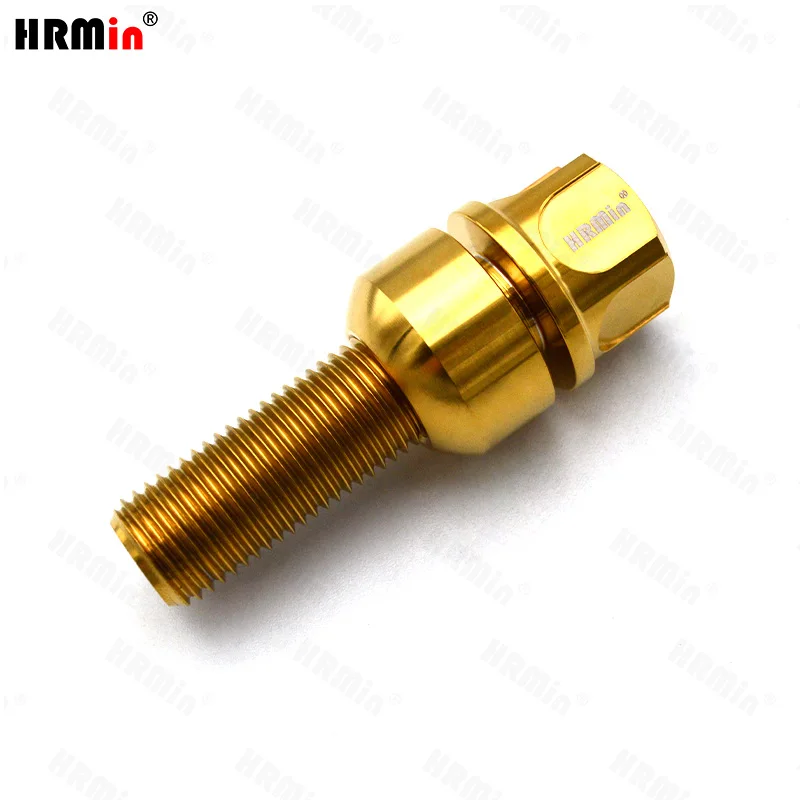 HRmin New Anti-theft Floating Spherical Seat Gr.5 Titanium Automobile Vehicle Car Wheel Bolt for Porsche Cars M14x1.5mm