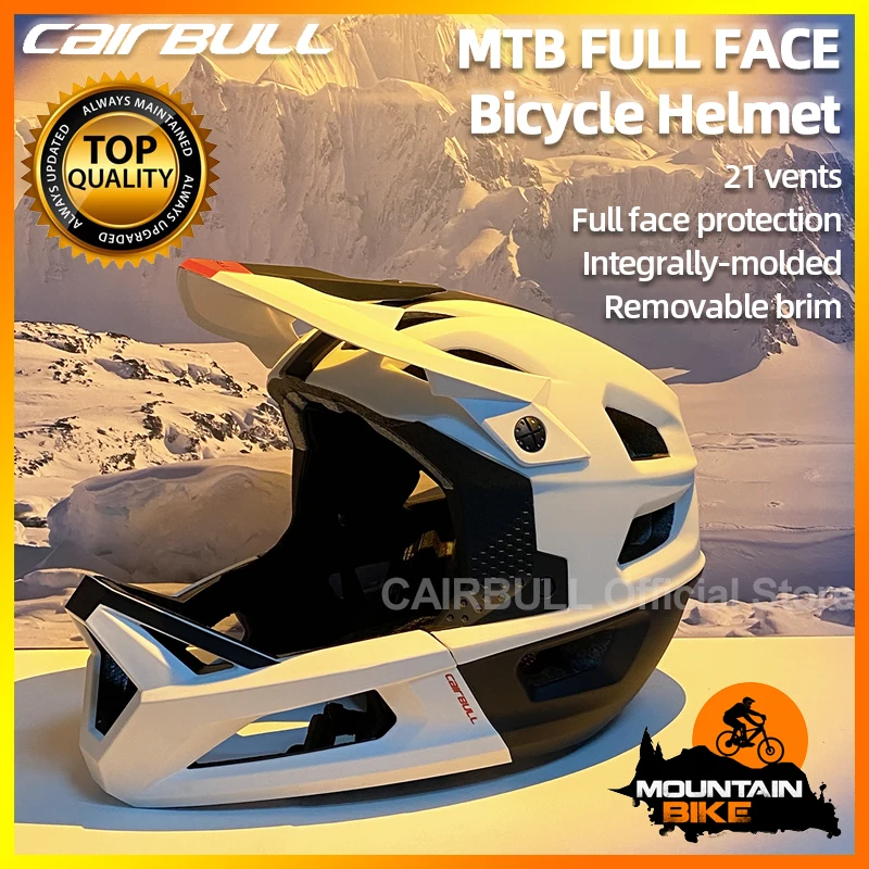 CALRBULL MTB Helmet Full Face Cycling Helmet Solid Safe Protection Anti-collision Adult Downhill Mountain Bicycle Helmet for Men