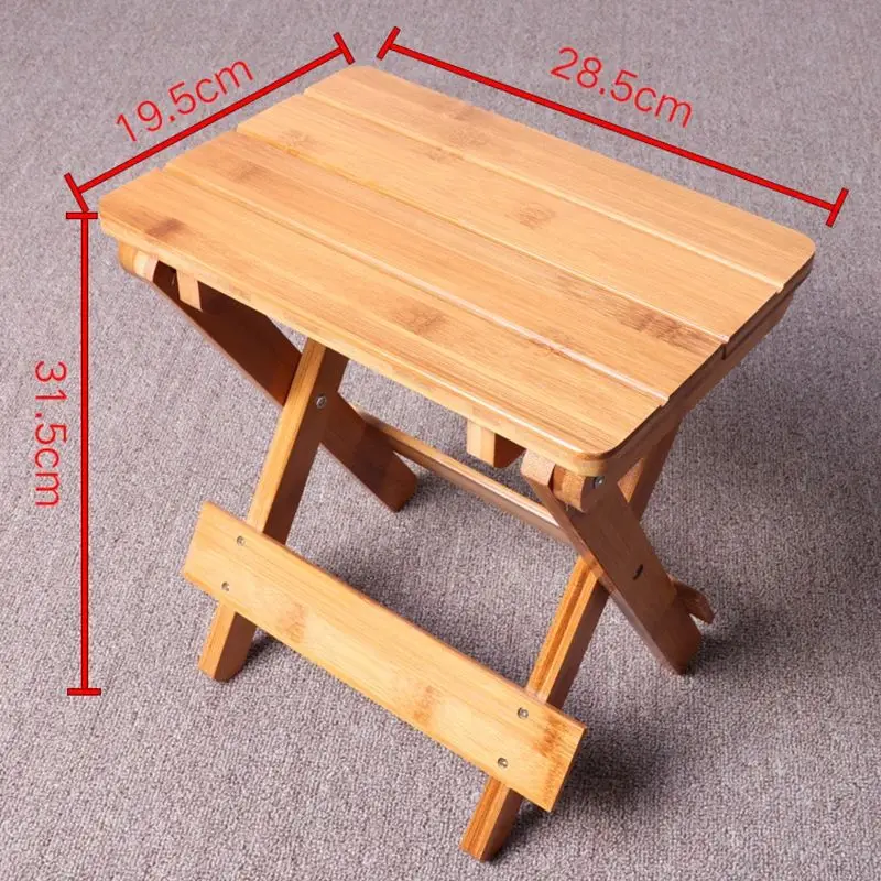 Bamboo Folding Stool for Shaving Shower Foot Rest, Outdoor Fishing Stool Folding Shower Seat, Fully Assembled 31.5cm Height