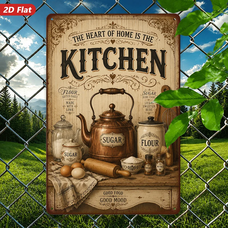 2D Flat Vintage Kitchen Metal  - Kitchen Baking Canisters ulasan dan harga