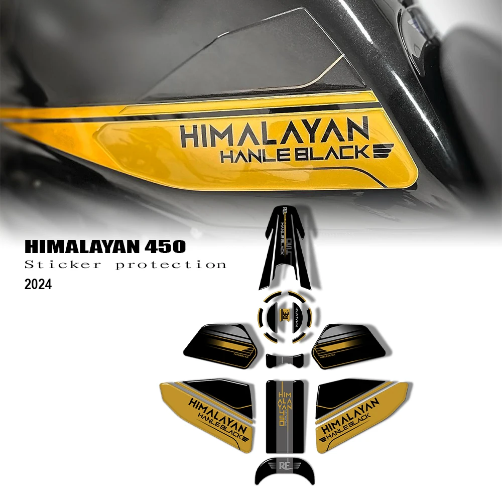 

Для Himalayan 450 Hanle Black 2024 2025 защита топливного бака мотоцикла 3D наклейка на бак Pad аксессуары