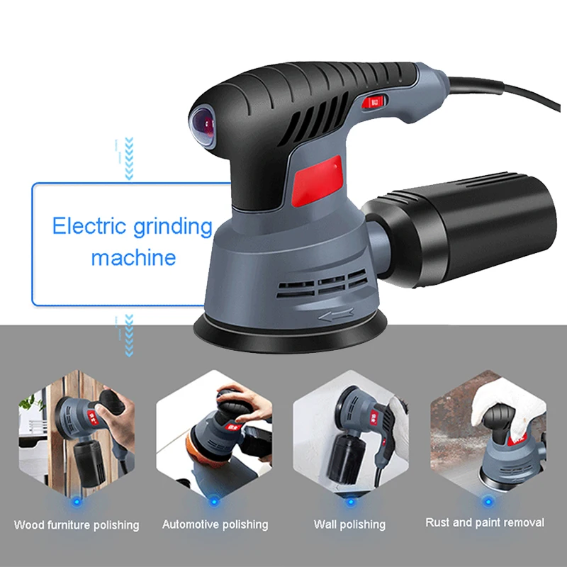 6 Speed Random Orbital Sander Wood Grinder Furniture Car Polishing Machine Dust Collection Polisher 220V