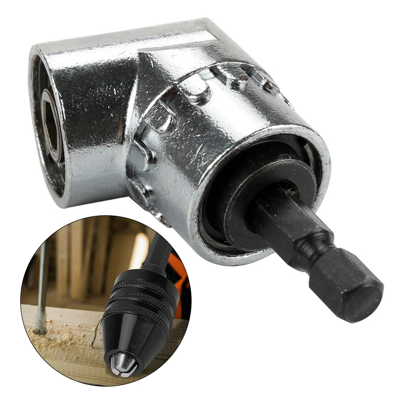 Right Angle Bit Keyless Drill Chuck Hex Shank Converter Adapter Clamping Range 0 36 5mm Angle Driver Screwdriver