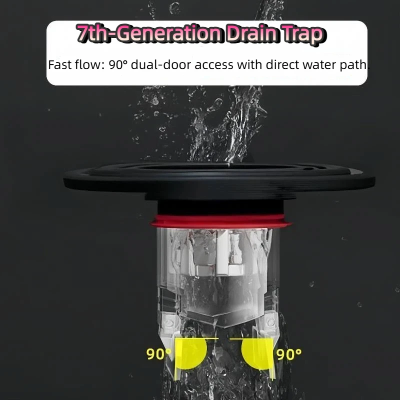 No Smell Bathroom Floor Drain Strainer Cover Sewer Filter Plug Core for Shower Balcony Kitchen Sink Daily Use