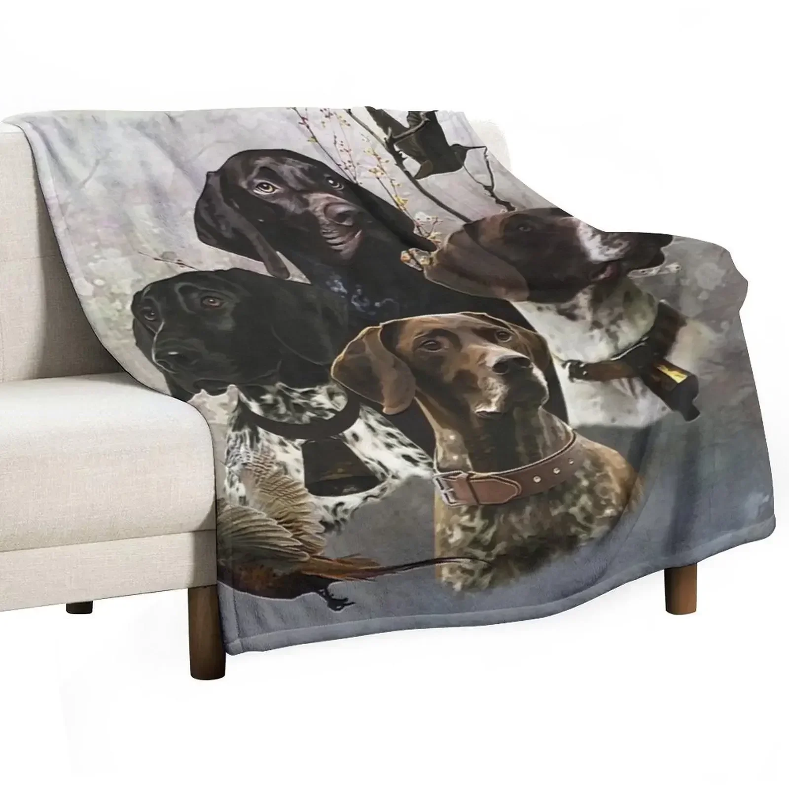 

4 German Shorthaired Pointer Colors Throw Blanket anime Winter beds Blankets