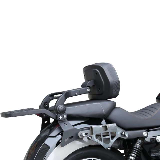 Multifunction Folding Motorcycle Backrest with Tail Rack Leather Benda Rock 250/GreyStone Adjustable Rider Passenger