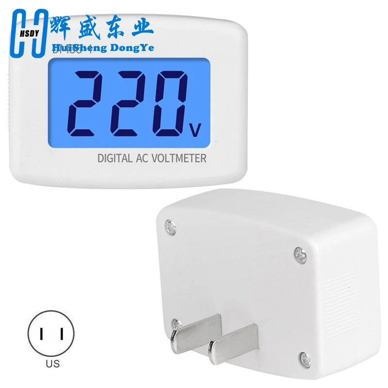 Digital voltmeter EU USA plug voltage meter socket voltage tester LCD display voltmeter 110V 220V wall panel voltmeter DM55-1