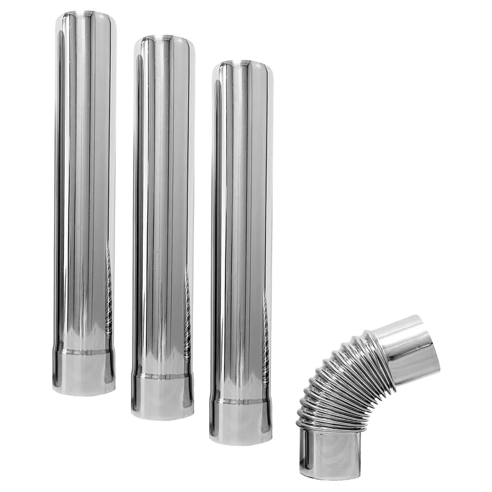 

3 pcs Stainless Steel Vent 90° Elbow Adapter Straight Tube for Chimney Flue Excellent Durable Long Time Use