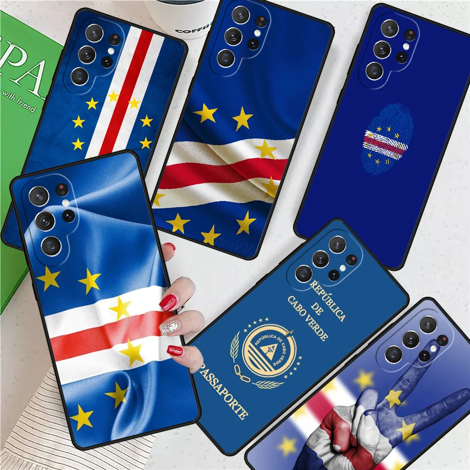 Funda de teléfono con bandera de Cabo Verde para Samsung Galaxy S24 Ultra S21 S22 S8 S9 S10E Note 10 20 Plus FE S23