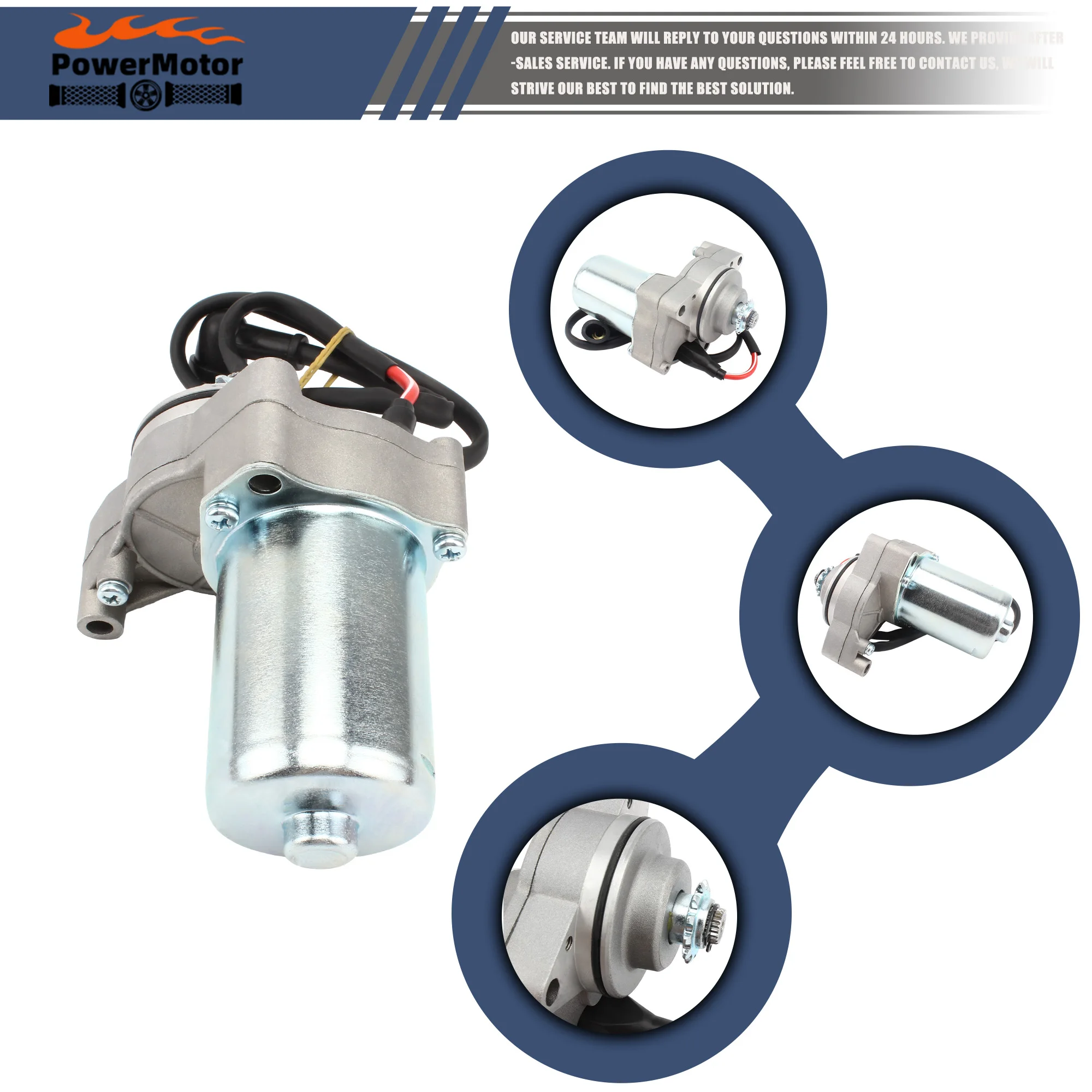 

12V Electric Starter Motor for 50CC 70CC 90CC 110CC Engine with 2 Installation Hole Bottom Starter Motor Motorcycle Accessories