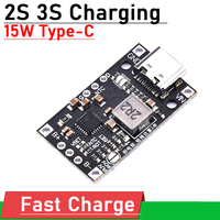 15W Type-C USB 2S 3S boost Fast Charging module 8.4V 12.6V li-ion Lithium Battery Charge W balance DIY Drone Power