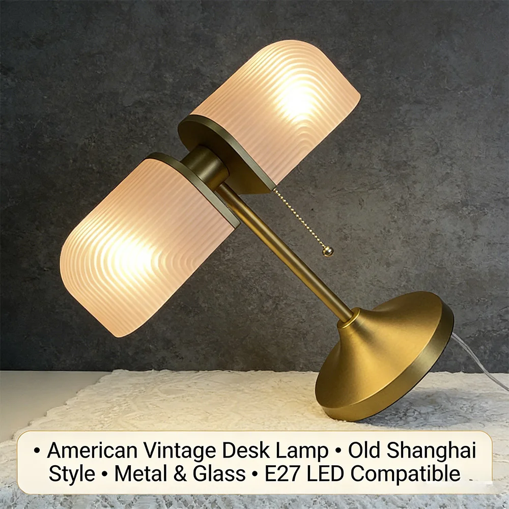 Retro American Vintage Desk Lamp for Office & Study Luxury Style Eye Protection Reading Light