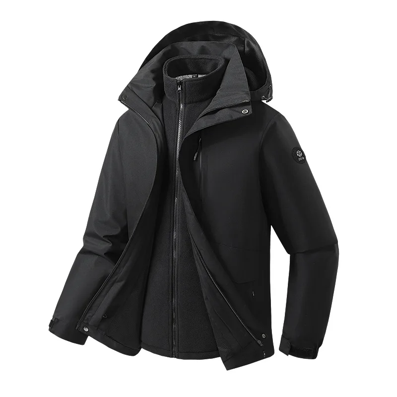 

2025 New Unisex Outdoor Jacket, Warm and Water-Repellent, Fleece Liner, Couples 3-in-1 Detachable Coat