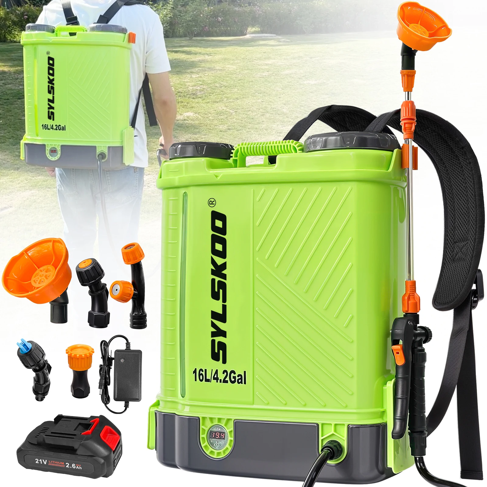 

4.2 Gallon Weed Yard Sprayer,100 PSI Electric Graden Sprayer Works with Makita 18V Battery,Sprayers Garden 16 Litres