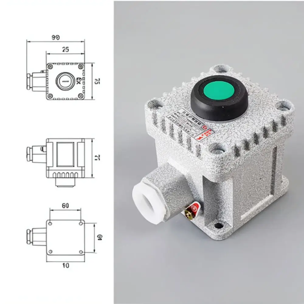 Cast Aluminum Explosion Proof Switch Station Emergency Stop Control Enclosure Industrial Power Operation Control Box