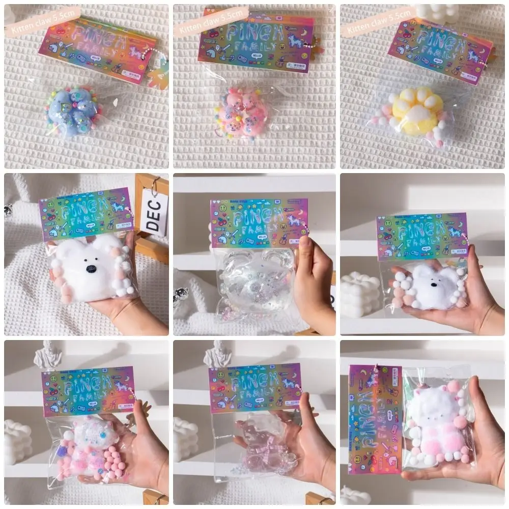 1Pcs Relief Relax Toys Squeeze Cat Paw Bear Sheep Toys Soft Sticky Decompressing Pinching Cat Paw Abreact Squeeze Toy