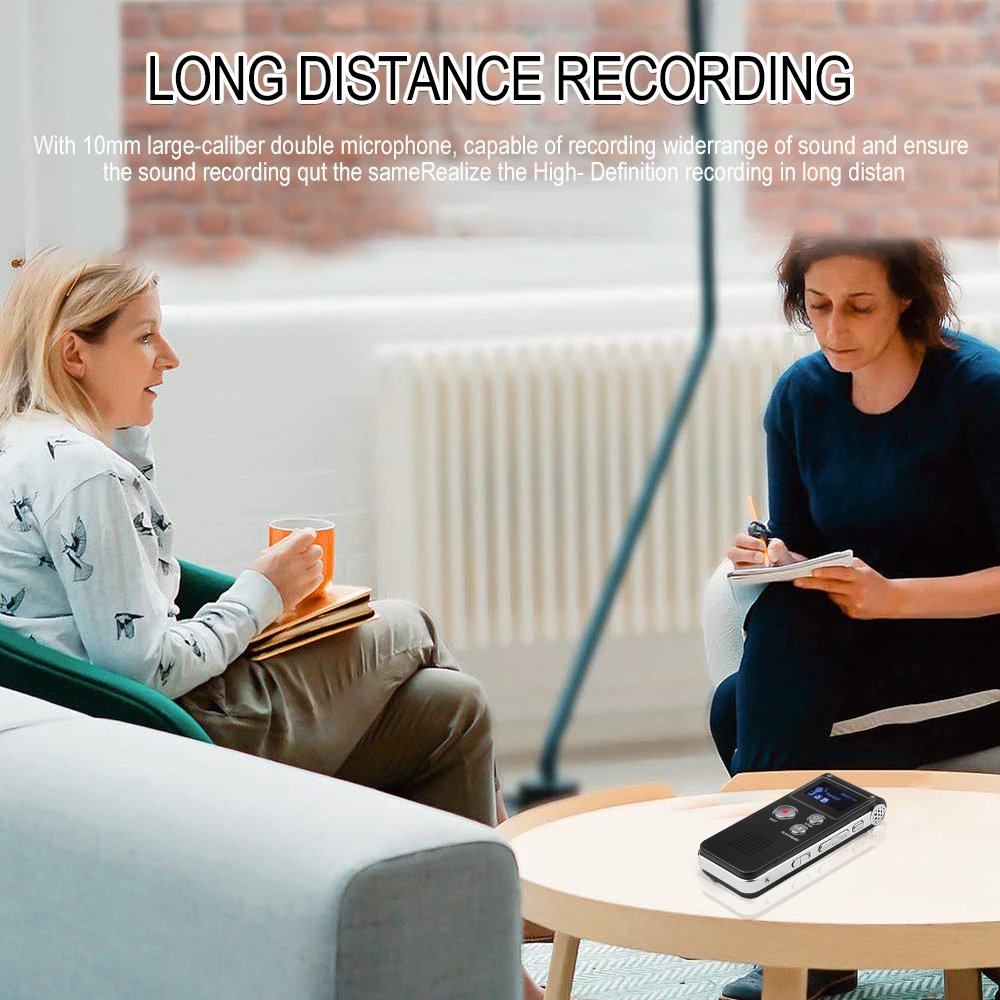 Mini registratore vocale portatile registratore audio digitale registratore telefonico integrato 8/16/32G lettore MP3 Stereo WAV 3D con microfono