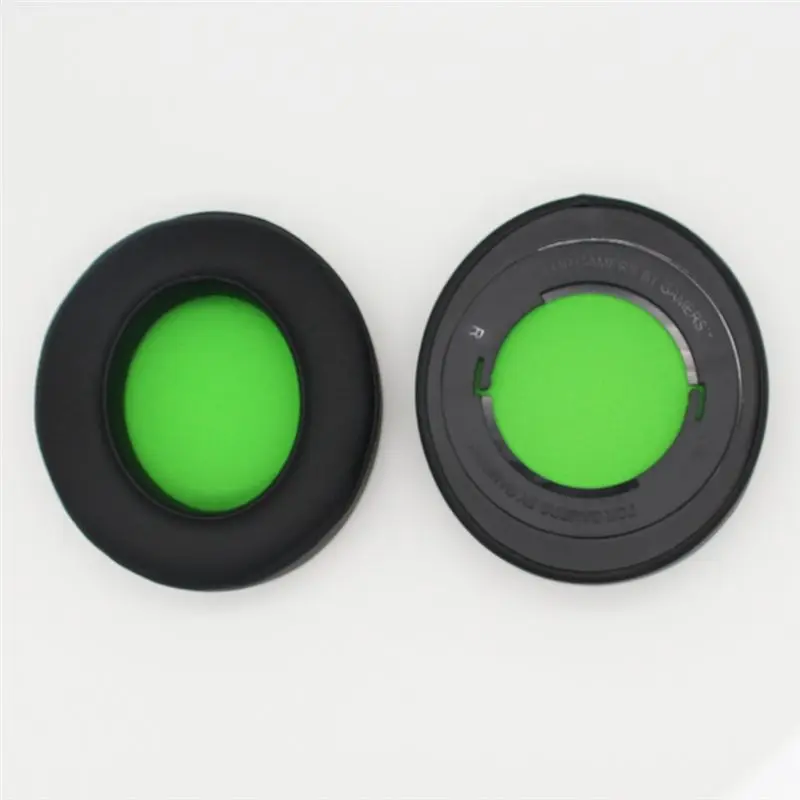 DT51 Replacement Ear Pads for Razer Kraken 7.1 V2 Headphone Cushions Memory Foam Soundproof Accessories Green Lining