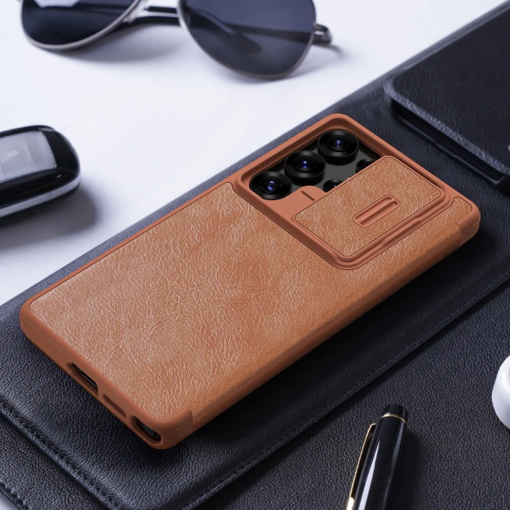 For Samsung Galaxy S25 Plus Case/S25 Ultra Flip/S25 Nillkin Qin Pro PU leather Flip cover Shockproof phone case protective cover