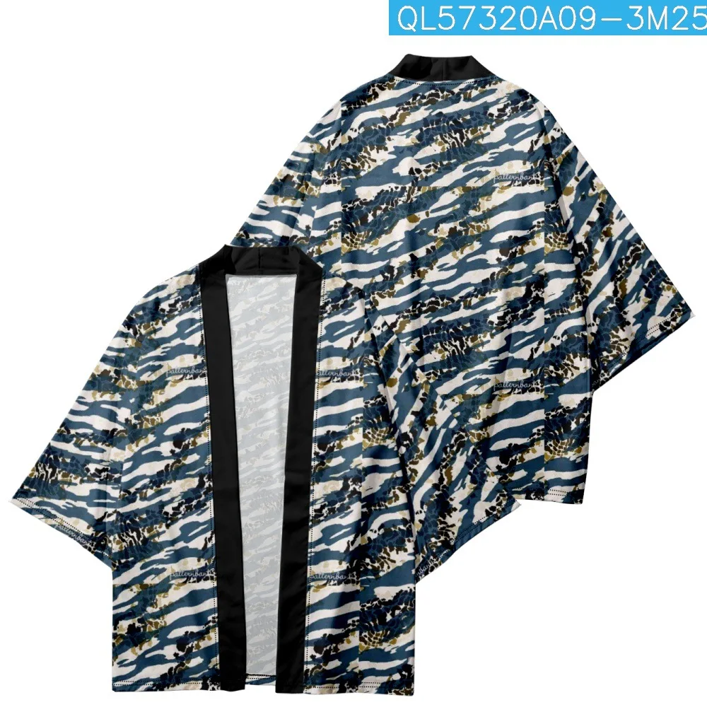 Traditional Japanese Cardigan Casual Haori Men Cosplay Shirts Fashion Streetwear Print Kimono Harajuku Oversized Tops