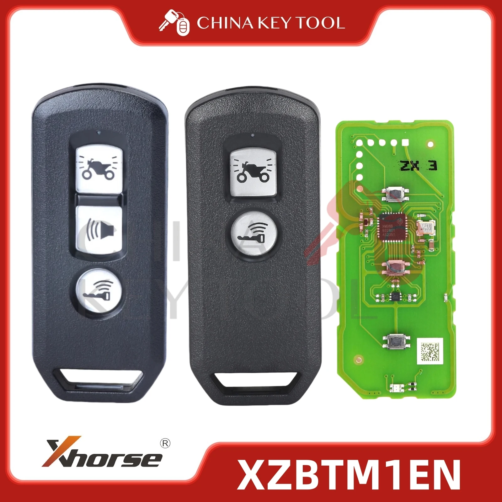 1PCS XHORSE XZBTM1EN Special PCB Board 3 Buttons Exclusively for HONDA Motorcycles With Key Shell With Logo Global Version