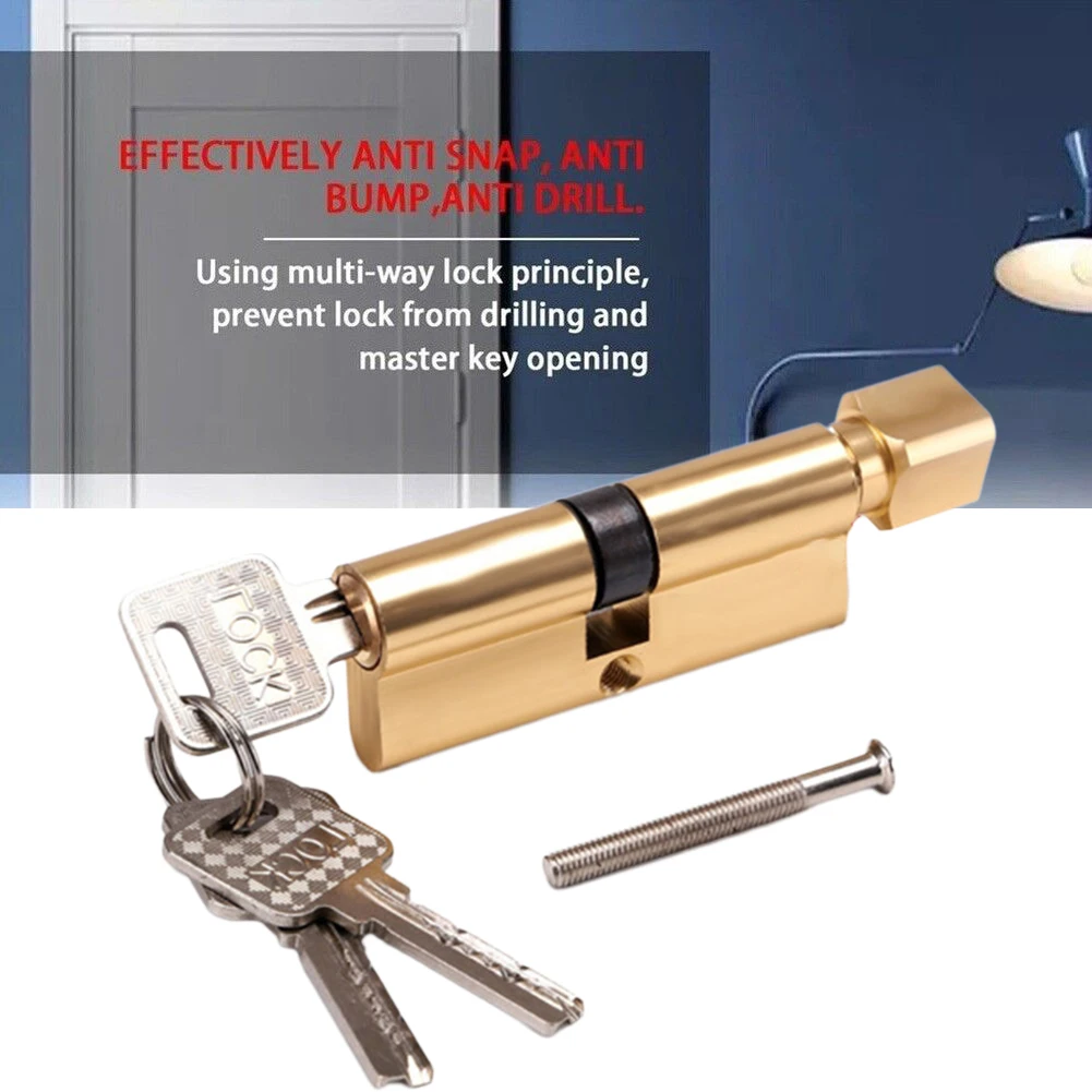 70mm Door Lock Cylinder 3 Keys Anti-Theft Entrance Gate Lock Home Security Interior Bedroom Household Improvement Hardware image 6