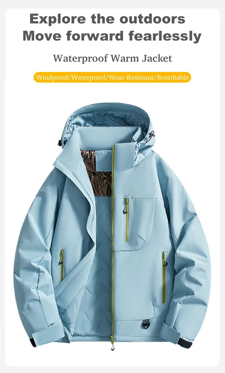 LNGXO Warme Fleecejacke für Damen, wasserdicht, winddicht, Winter-Windjacke, Wandern, Camping, Skifahren, Klettern, Regenmantel, Graphen-Innenseite – Detail 2