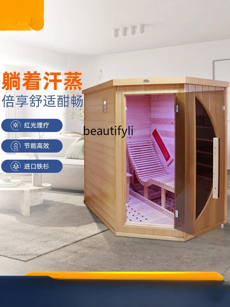 SS NewDouble recliner sweat room Far infrared tourmaline light wave room Single dry steam sauna room