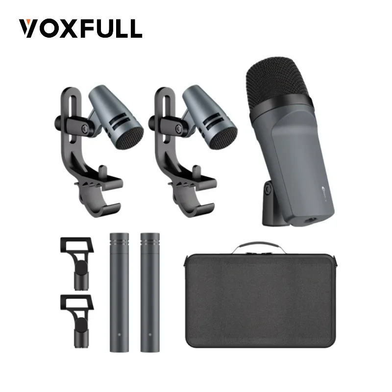 

VOXFULL DB5 professional oem condenser dynamic cardoid mic kit drum microphone set and accessories for drums stage performance