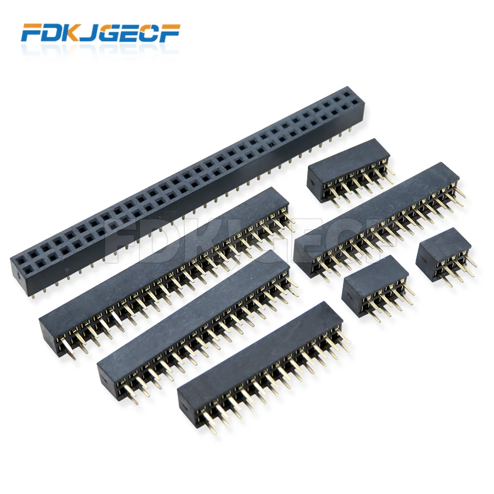 5pcs 2.0mm Double Row Straight Female 2-40P Pin Header Socket Connector 2x2/3/4/5/6/7/8/9/10/12/14/16/18/20/25/30/40Pin NEW