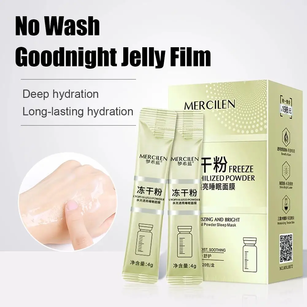 20 Stück MERCILEN Collagen Sleeping Leave-in-Gesichtsmasken, Gesichtspflege, feuchtigkeitsspendend, aufhellend, straffend, feuchtigkeitsspendend